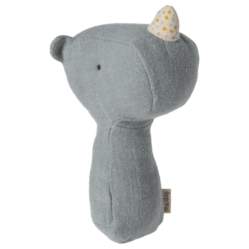 Maileg Vaggvisevänner Skralla Noshörning Dusty Blue