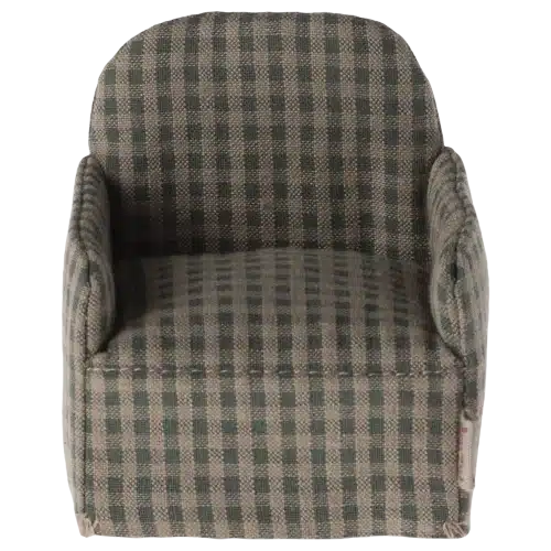 Maileg Fåtölj grön rutig mus