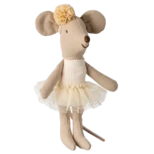 Maileg Ballerinamus, Lillasyster - Benvit