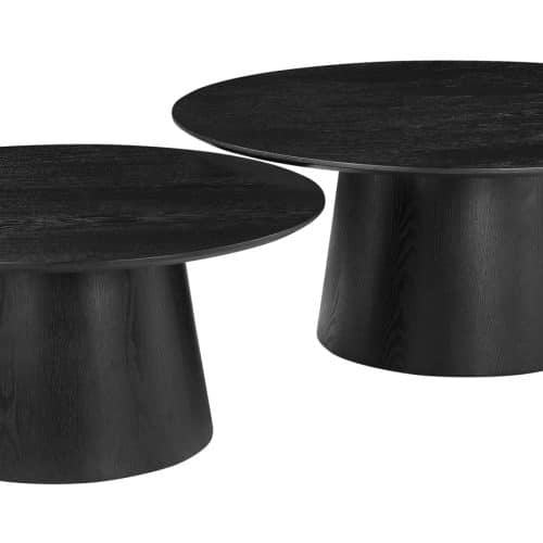 Hövik Soffbord Ø80 Svartlackad Askfaner