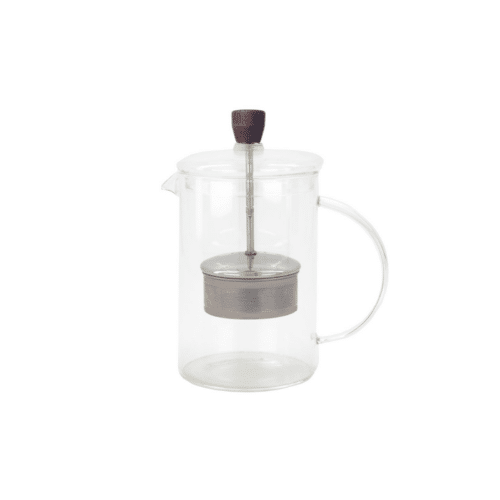 ERNST Tekanna i glas, mörk träplupp