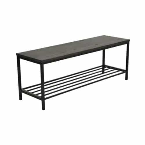 NFG MONDO Bänk med skohylla, brunlackad ek