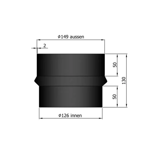 Termatech Övergångsstos 125/149 utv. Ø149/130mm (NIBE)