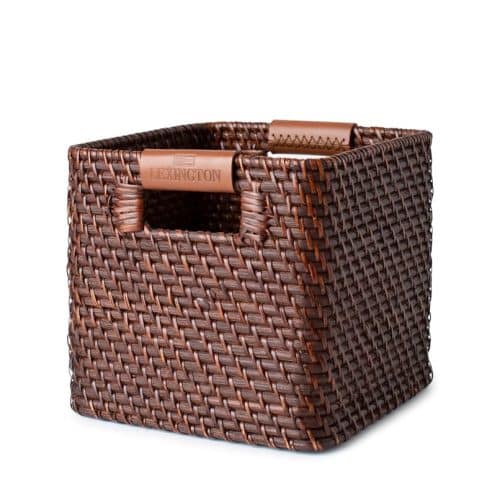 Lexington Korg med läderdetalj liten Brun