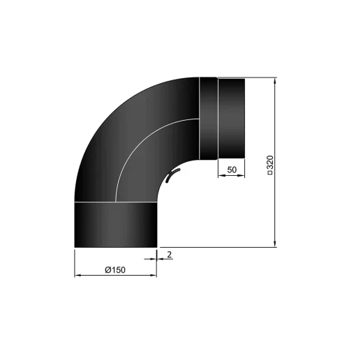 Termatech Böj Fullform 90° m. sotlucka