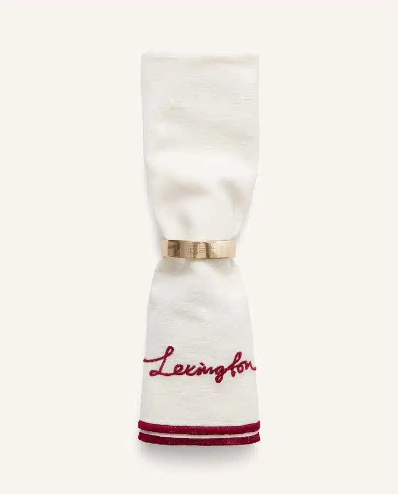 Lexington Blombroderad servett i linneblandning