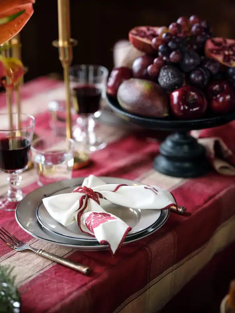 Lexington Blombroderad servett i linneblandning - Bild 5