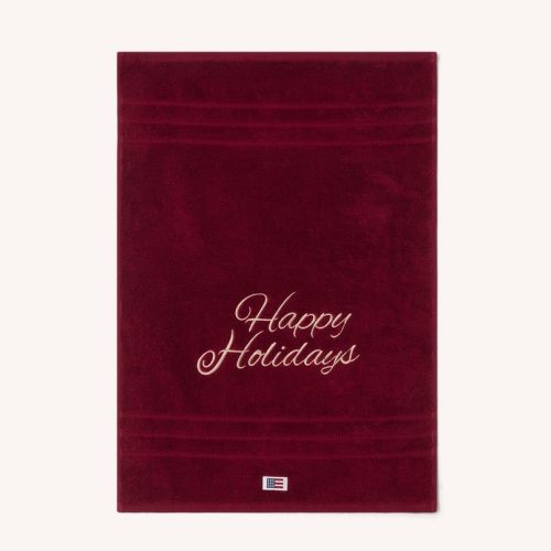 Lexington Handduk Happy Holidays Vinröd