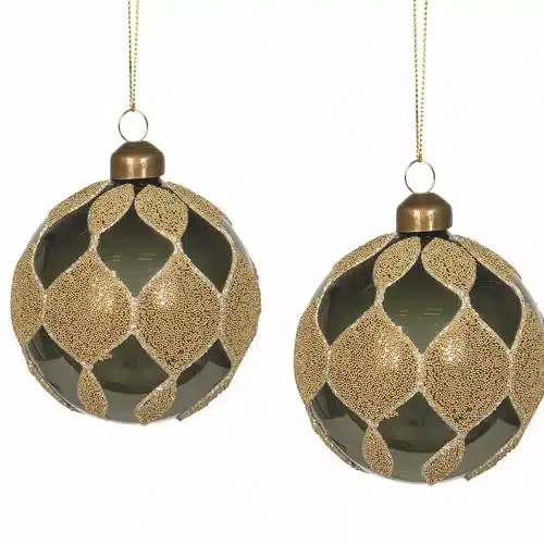 Glaskula Orient Oliv Ø10cm