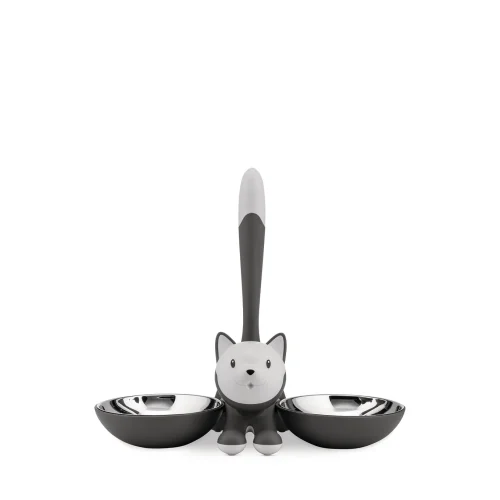 Alessi Tigrito Kattskål Dubbel Svart