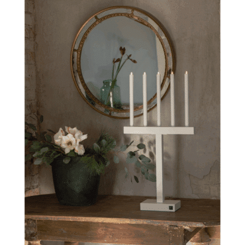 By Rydéns Glimmer Adventsljusstake H75cm LED Matt Vit