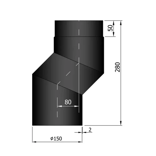 TermaTech Böj S L:280mm förskjuter 80mm ø150