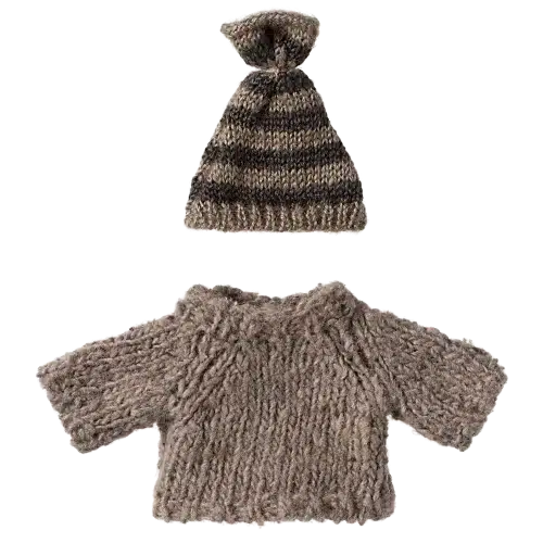 Maileg Stickad tröja och mössa, Storebror mus