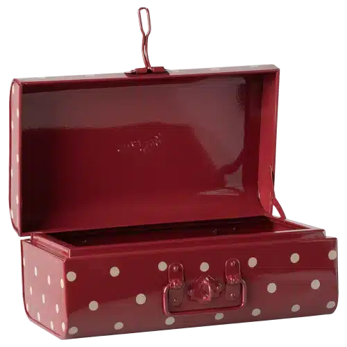 Maileg Förvaringsresväska, Liten - Röd med prickar