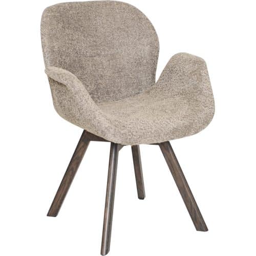 NFG Matstol Bjerke med snurr, tyg mullvad Brunlackad ekben