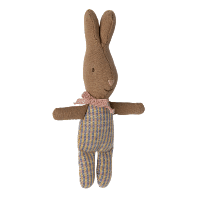 Maileg - Kanin - baby, my - rosa/blå rutiga kläder