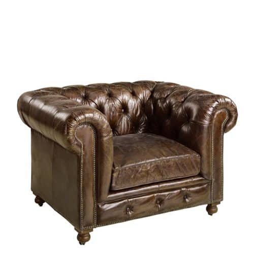 Artwood Kensington Skinnfåtölj Leather vintage cigar