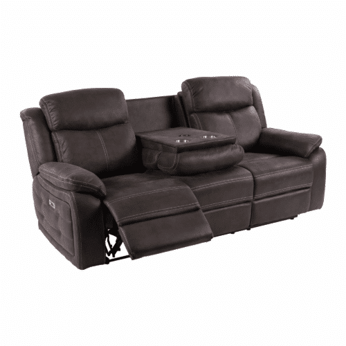 NFG Teddy Reclinersoffa 3-sits tyg brun/grå  El