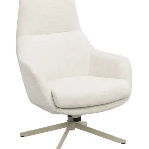 Rowico Conroe fåtölj ljusbeige tyg/beige metall snurr