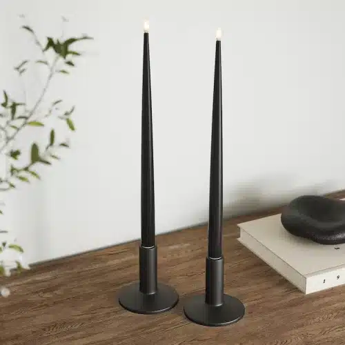 Deluxe LED-ljus lackade 2-pack svarta 38 cm