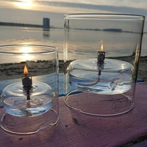 Peri Living Oljelampa med Vindskydd Klarglas Krom M Ø15 x 17cm