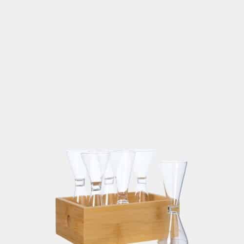 Nature snapsglas i bambubox, 6-pack