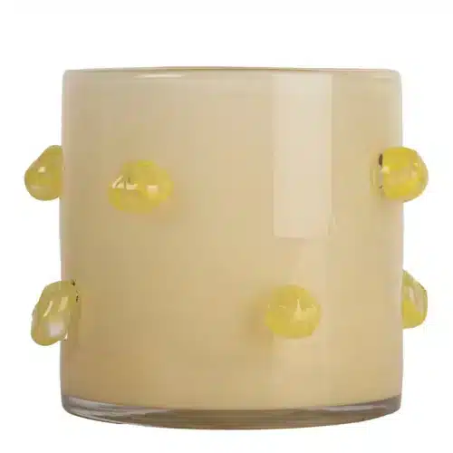 ByON Ljuslykta Arlo M Beige/ gul