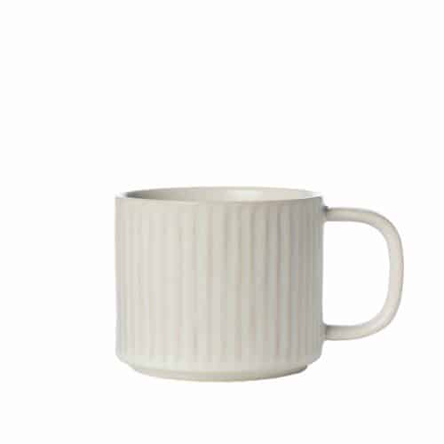 ERNST Tekopp d9,5 h8 cm räfflad naturvit