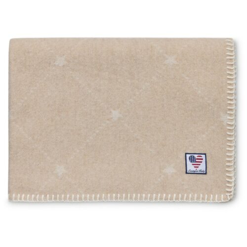 Lexington Icons babypläd med signaturstjärna i återvunnen ull, beige