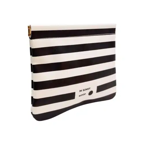 Sunny Snap Pouch Med Stripe Black