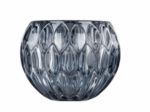 Ljuslykta Glas Blågrå Ø12x10cm