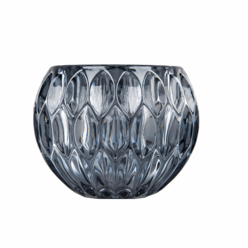 Ljuslykta Glas Blågrå Ø12x10cm