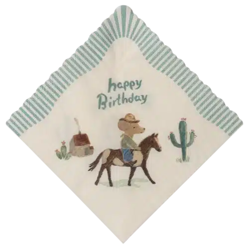 Maileg Servetter Happy birthday - Cowboy