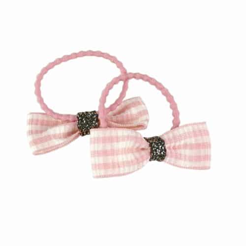 Mini tofsar rosa med rosett