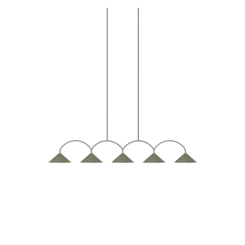 Globen Lighting Pendel Curve 5 – Mossgrön