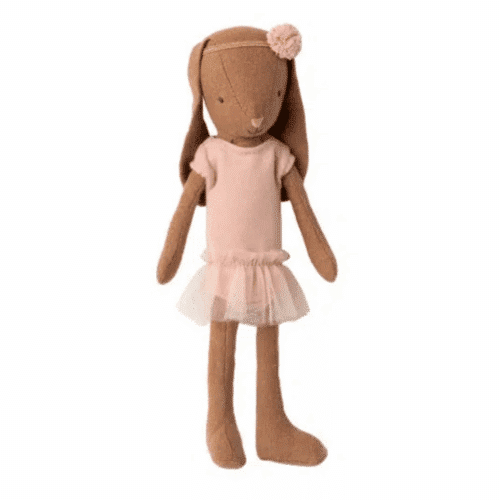 Maileg Kanin Storlek 1 Chokladbrun - Balletkostym och kjol rosa