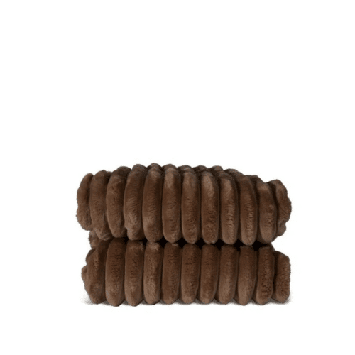 Esther fleecepläd Mörkbrun