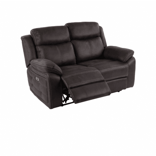 TEDDY Reclinersoffa 2 sits tyg brungrå