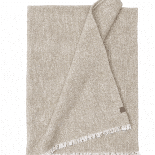 Ernst Pläd 130x180 beige m vit frans