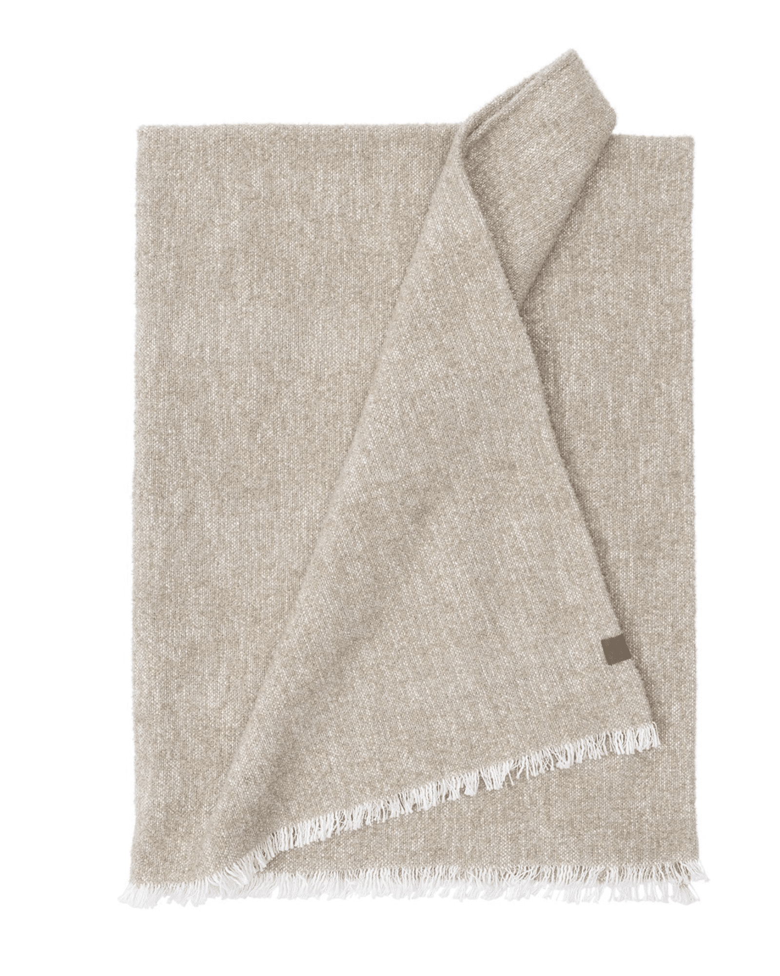 Ernst Pläd 130x180 beige m vit frans