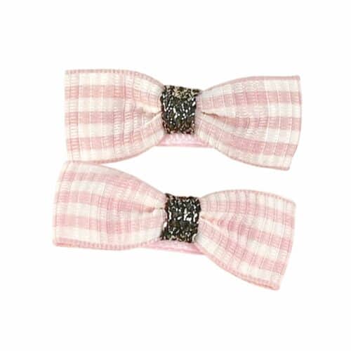 Rosa clips med rosett