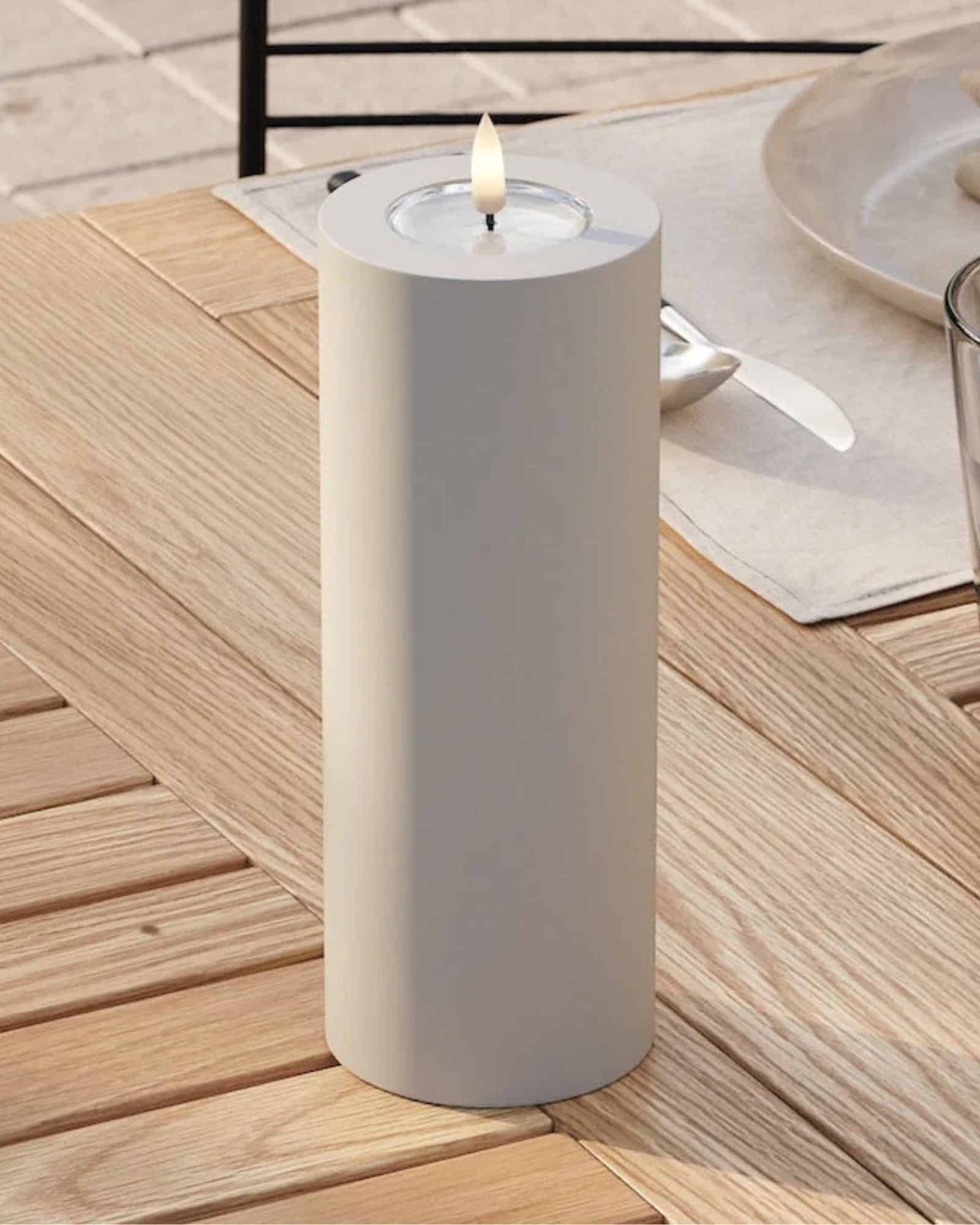 Utomhus LED Blockljus Ø 7,5 x 20 cm Sand - Bild 3