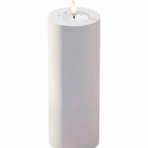 Utomhus LED Blockljus Ø 7,5 x 20 cm vit