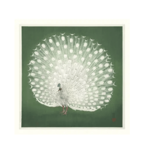 The Dybdahl Company Tavla Peacock on green