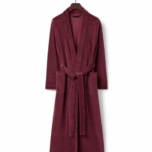 Lexington Morgonrock i Bomullsvelour – Burgundy - Lexington, L