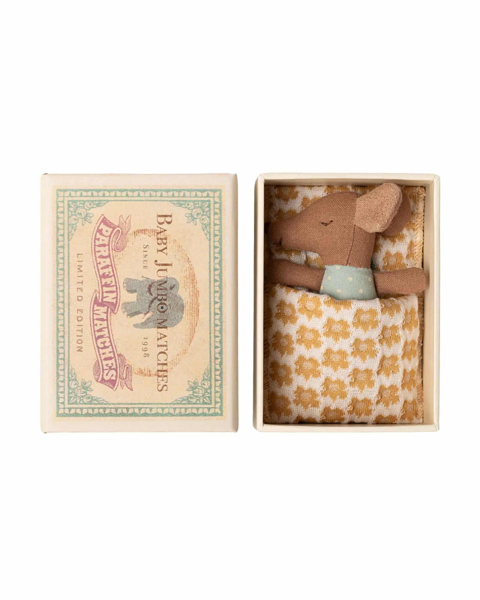 Sömnig musunge i tändsticksask – Blå