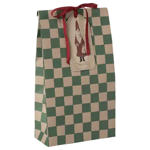 Maileg Presentpåse Medium Grön rutmönstrad 