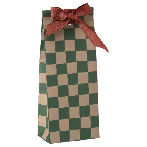 Maileg Grön rutmönstrad presentpåse Mini