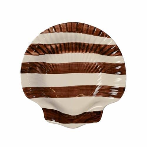 Byon tallrik Armona randig mörkbrun