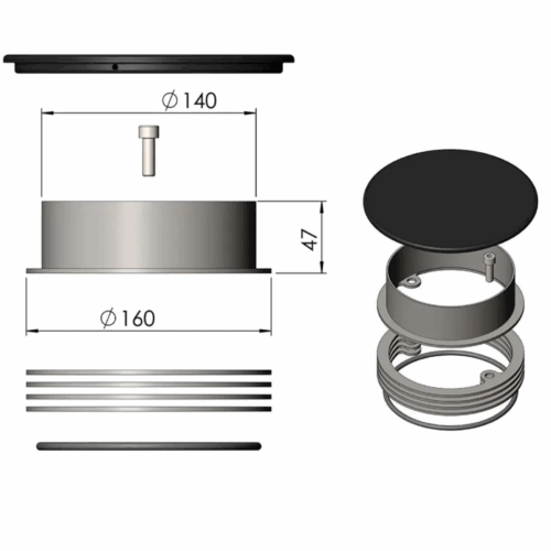 Termatech Gjutjärnsplatta til alla kaminer med sten eller gjutjärn top